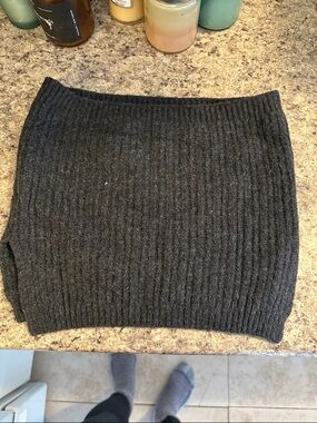 Universal Thread Charcoal Ribbed Knit Scarf